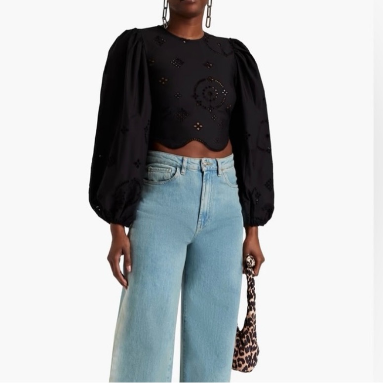 Gianni Black Anglaise Blouse